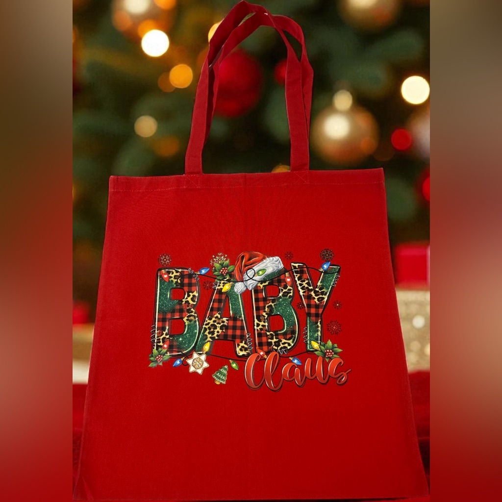 Christmas Tote Bag Red Christmas Bag Tote Bag